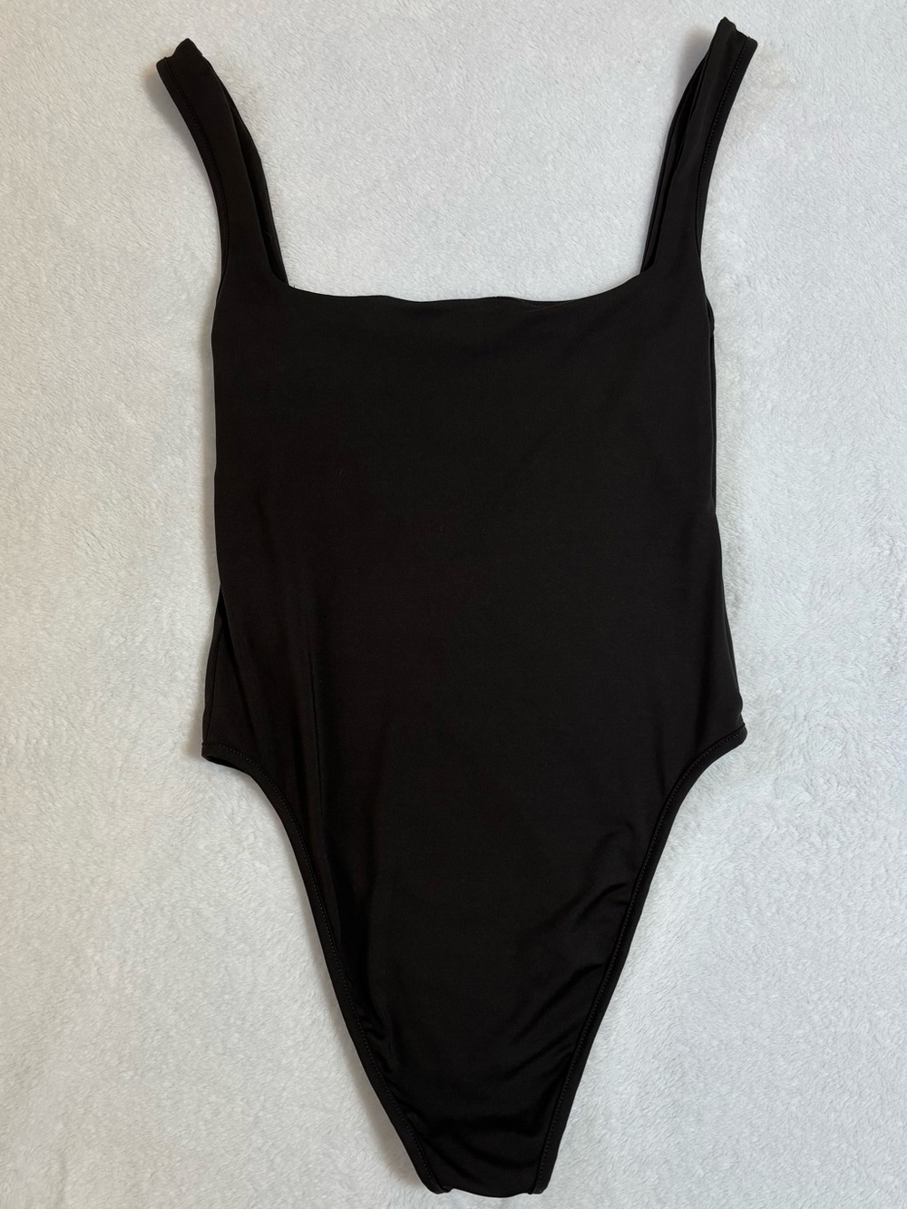 SHEIN Black Square Neck Bodysuit
